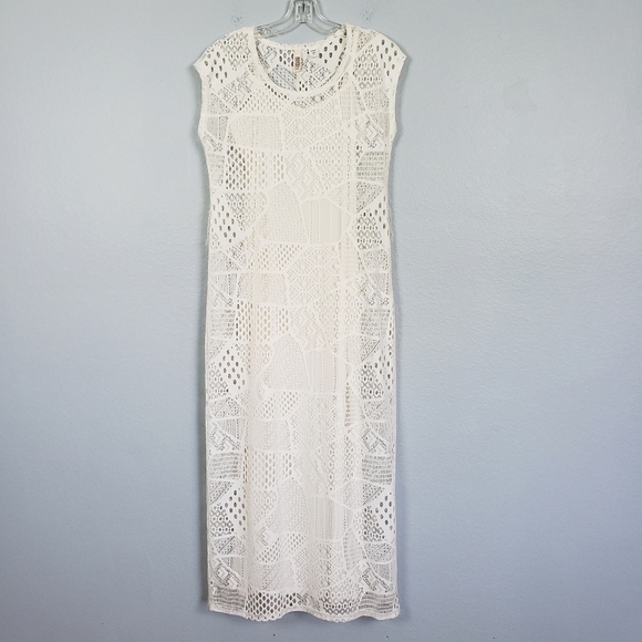 ROUTE 66 Open Knit Maxi Dress Sz XS Boho Feminine - Picture 6 of 11